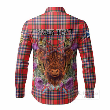 MacFarlane (McFarlane) Tartan Long Sleeve Button Shirts Scottish Thistle Heilan Coo