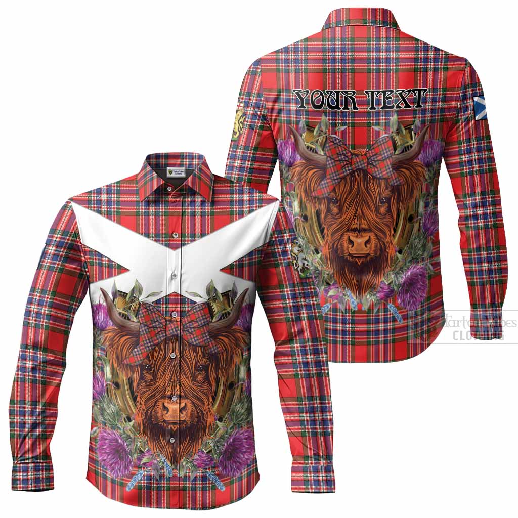 MacFarlane (McFarlane) Tartan Long Sleeve Button Shirts Scottish Thistle Heilan Coo