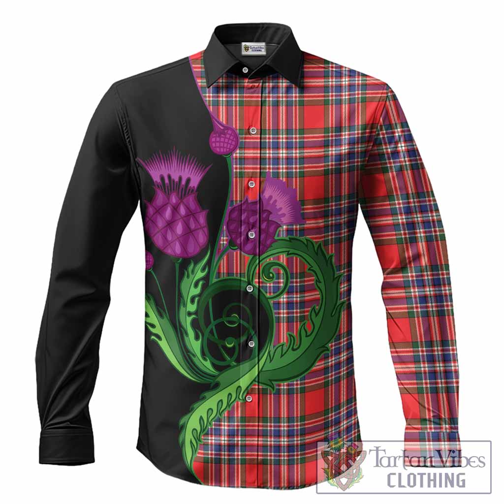 MacFarlane (McFarlane) Tartan Long Sleeve Button Shirts Traditional Scottish Thistle