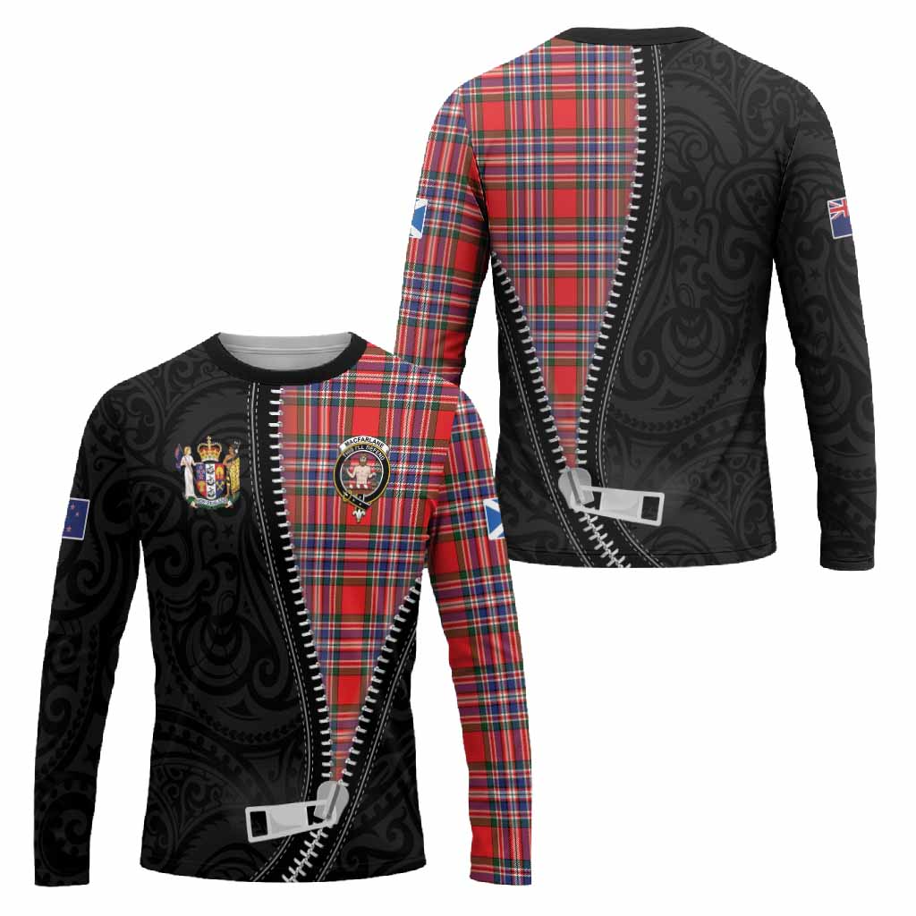 MacFarlane (McFarlane) Tartan Long Sleeve T-Shirt New Zealand Pattern Unique Zipper Stylized