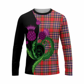 MacFarlane (McFarlane) Tartan Long Sleeve T-Shirt Traditional Scottish Thistle