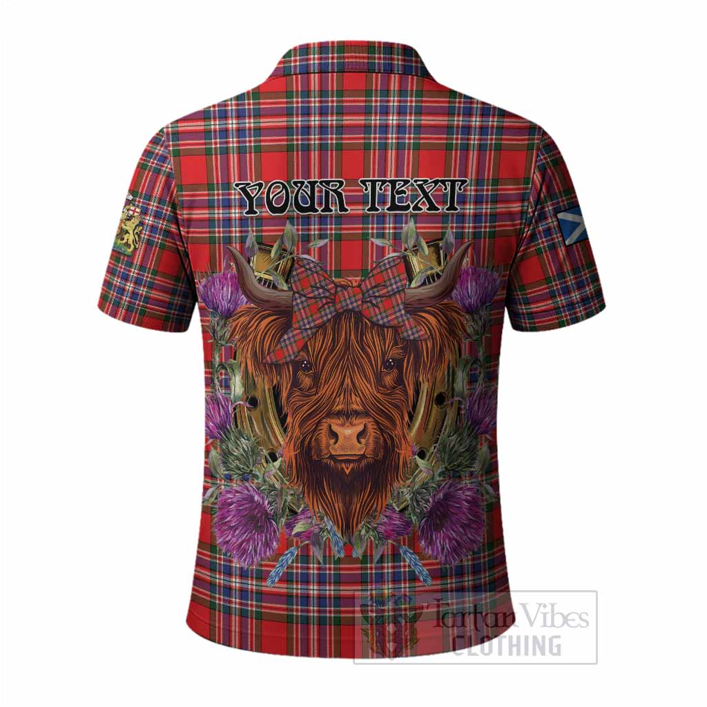 MacFarlane (McFarlane) Tartan Polo Shirt Scottish Thistle Heilan Coo