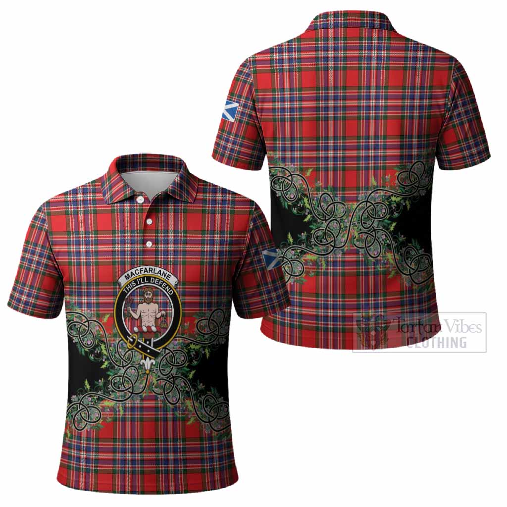 MacFarlane (McFarlane) Tartan Polo Shirt Thistle Scottish Spirit