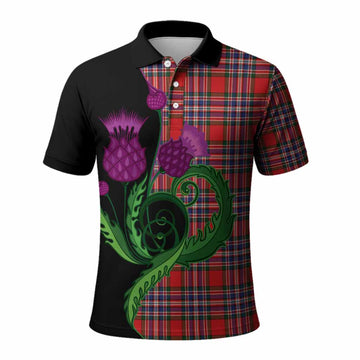 MacFarlane (McFarlane) Tartan Polo Shirt Traditional Scottish Thistle
