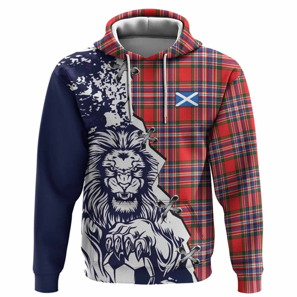 MacFarlane (McFarlane) Tartan Scottish Hoodie Angry Lion With Soccer Ball Style