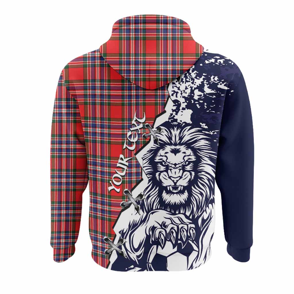 MacFarlane (McFarlane) Tartan Scottish Hoodie Angry Lion With Soccer Ball Style