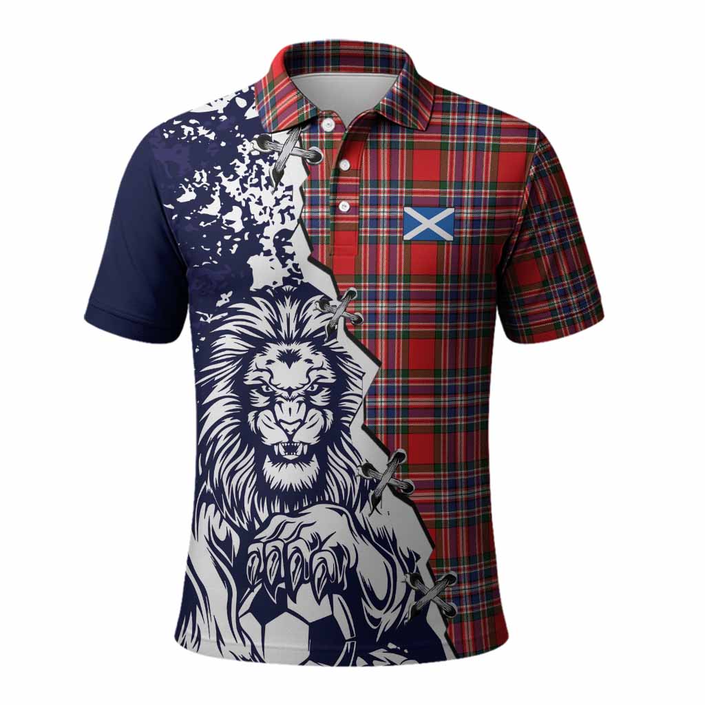 MacFarlane (McFarlane) Tartan Scottish Polo Shirt Angry Lion With Soccer Ball Style