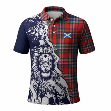 MacFarlane (McFarlane) Tartan Scottish Polo Shirt Angry Lion With Soccer Ball Style