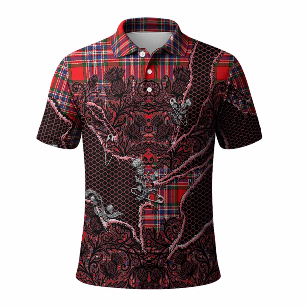 MacFarlane (McFarlane) Tartan Thistle Dark Gothic Polo Shirt Kid - Tartan Vibes Clothing