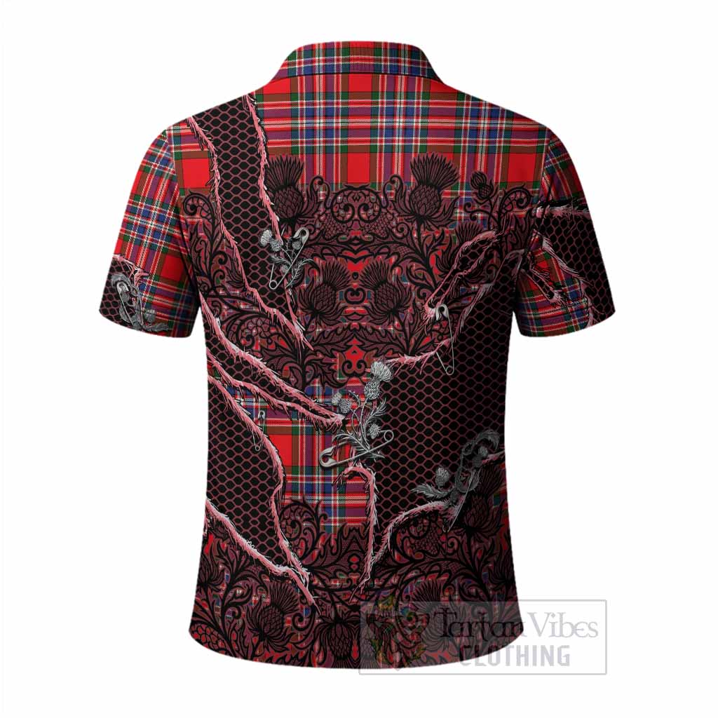 MacFarlane (McFarlane) Tartan Thistle Dark Gothic Polo Shirt - Tartan Vibes Clothing