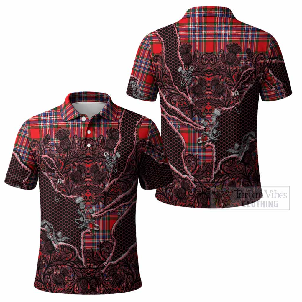 MacFarlane (McFarlane) Tartan Thistle Dark Gothic Polo Shirt - Tartan Vibes Clothing