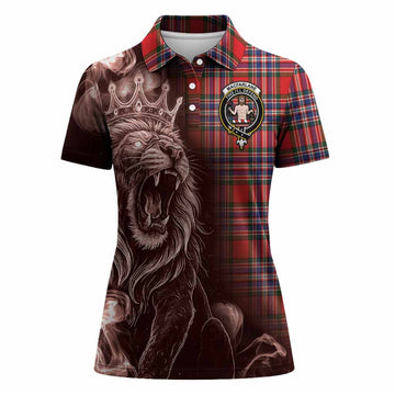 MacFarlane (McFarlane) Tartan Women Polo Shirt Roaring Lion Heritage