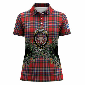 MacFarlane (McFarlane) Tartan Women Polo Shirt Thistle Scottish Spirit