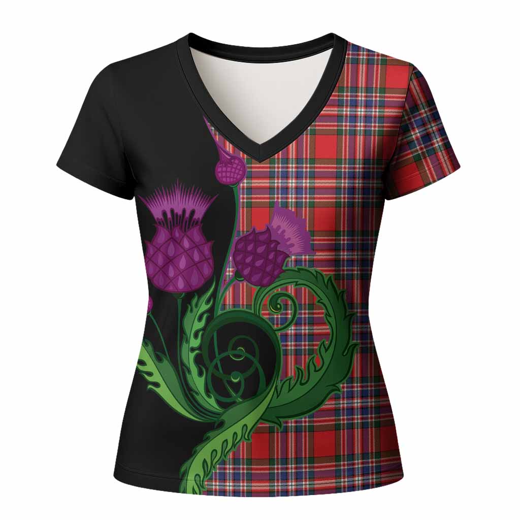 MacFarlane (McFarlane) Tartan Women T shirt Traditional Scottish Thistle