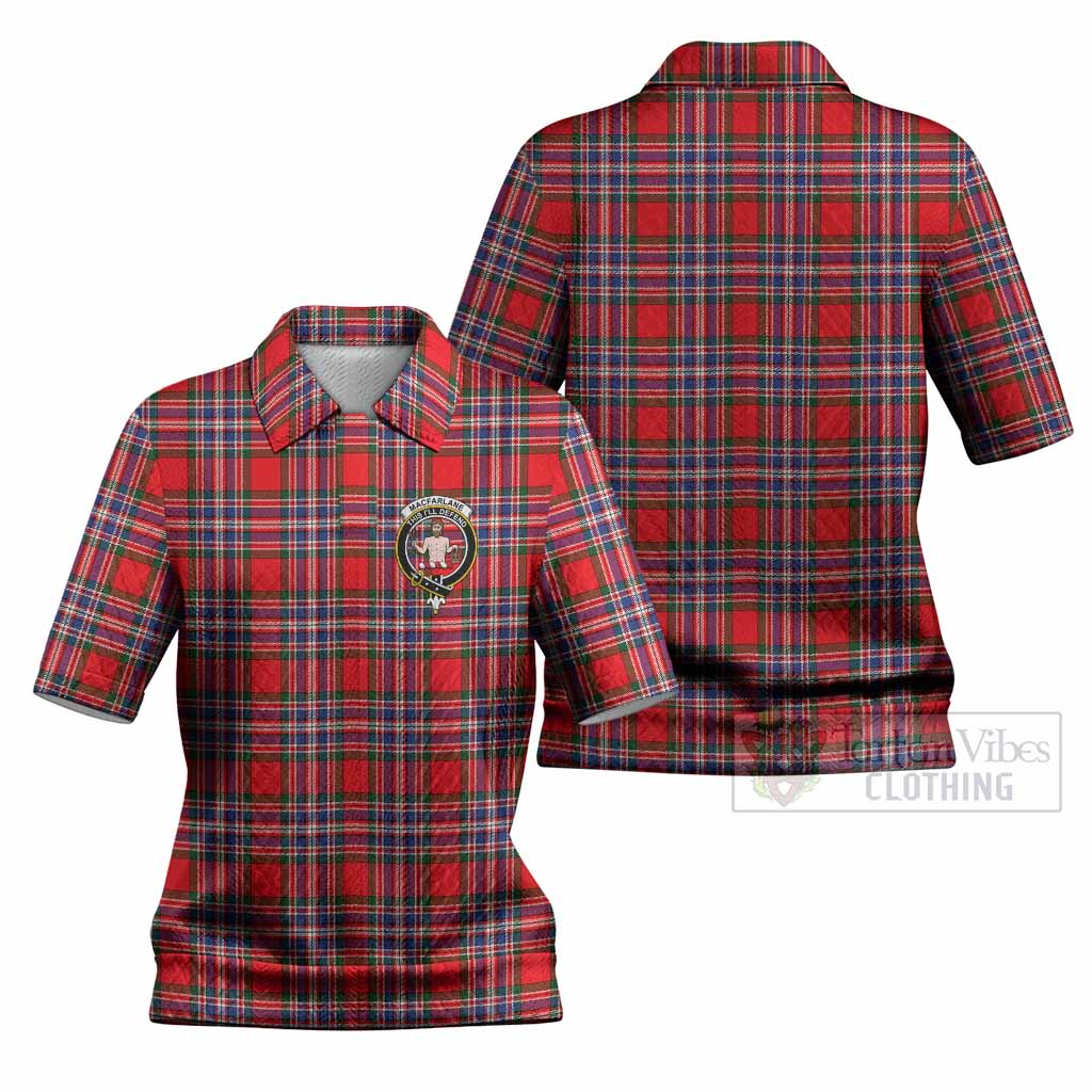 MacFarlane (McFarlane) Tartan Women’s Polo Sweater Top with Family Crest