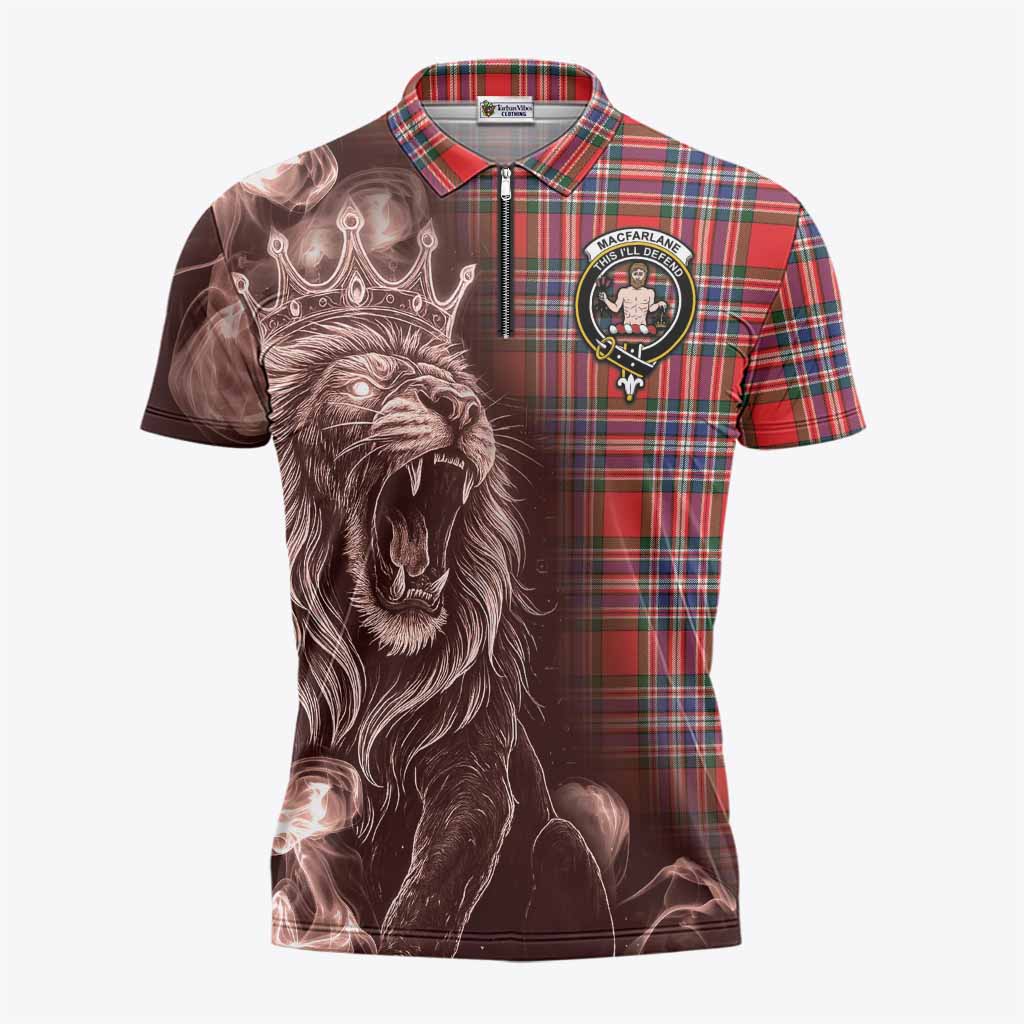 MacFarlane (McFarlane) Tartan Zipper Polo Shirt Roaring Lion Heritage