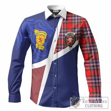 MacFarlane (McFarlane) The Scottish Football Crest Long Sleeve Button Shirts Lion-Tartan Army