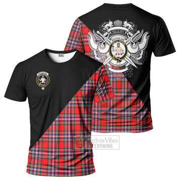 MacFarlane (McFarlane) Tartan T-Shirt with Family Crest and Military Logo Style Kid's Shirt - Tartanvibesclothing Shop