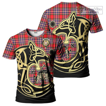 MacFarlane (McFarlane) Tartan T-Shirt with Family Crest Celtic Wolf Style Kid's Shirt - Tartan Vibes Clothing
