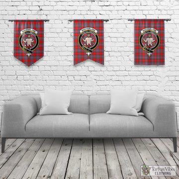 MacFarlane (McFarlane) Tartan Gonfalon, Tartan Banner with Family Crest
