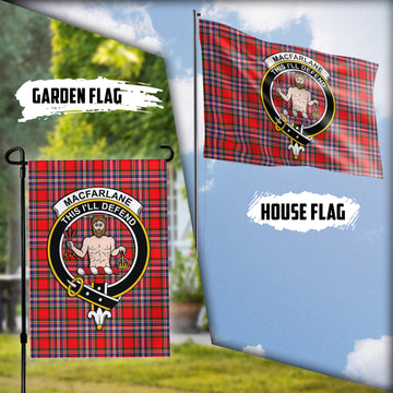 MacFarlane Modern Tartan Flag with Family Crest