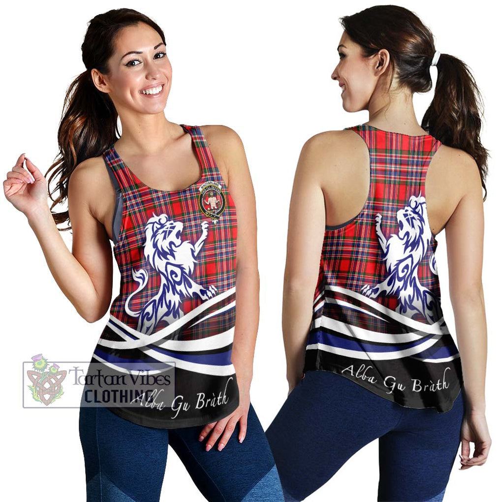 MacFarlane (McFarlane) Tartan Women's Racerback Tanks with Alba Gu Brath Regal Lion Emblem 4XL - Tartanvibesclothing Shop