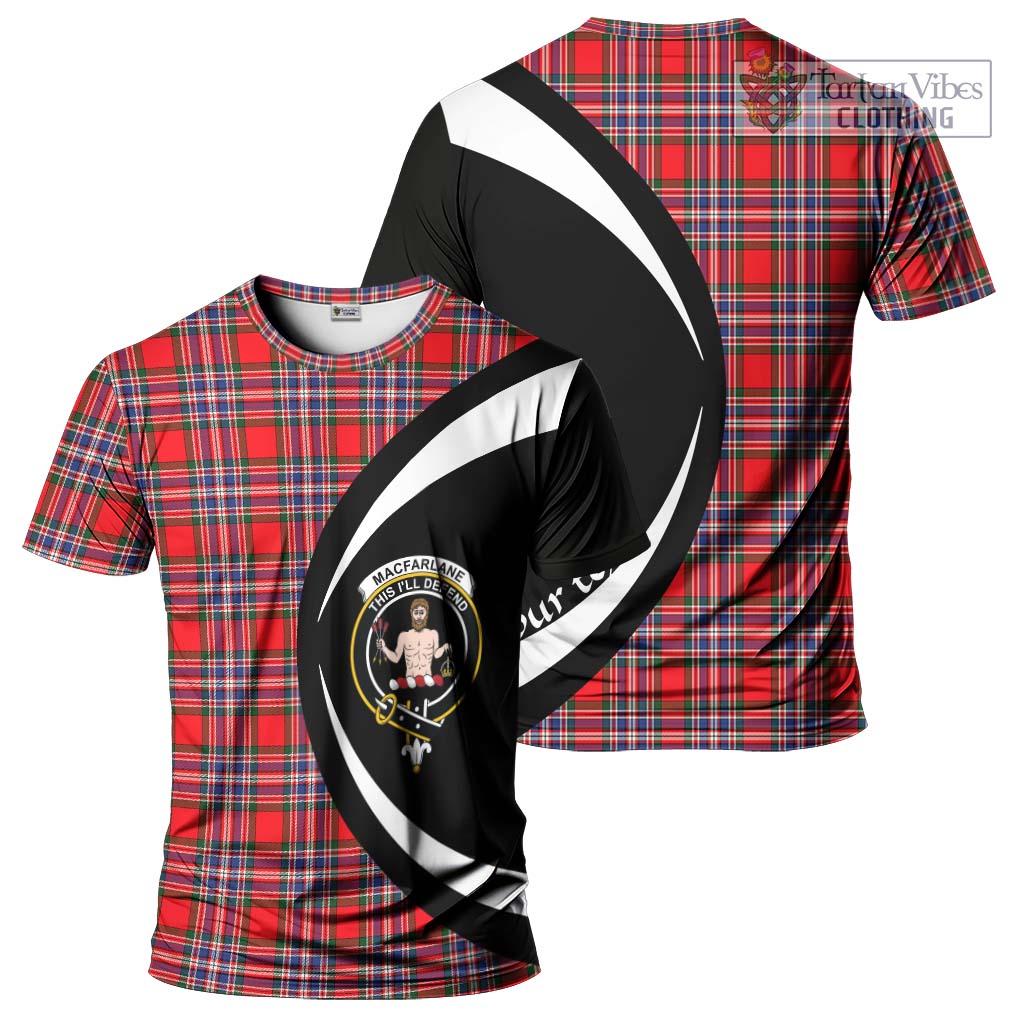 Tartan Vibes Clothing MacFarlane Modern Tartan T-Shirt with Family Crest Circle Style