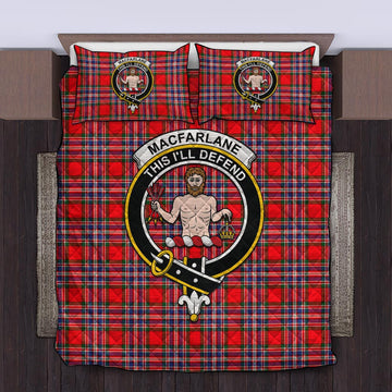 MacFarlane (McFarlane) Tartan Quilt Bed Set with Family Crest
