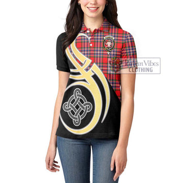 MacFarlane (McFarlane) Tartan Women's Polo Shirt with Family Crest and Celtic Symbol Style Women - Tartan Vibes Clothing