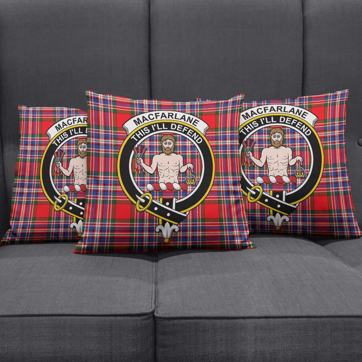 MacFarlane (McFarlane) Tartan Pillow Cover with Family Crest Rectangle Pillow Cover 51*91cm - Tartan Vibes Clothing