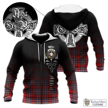 MacFarlane Modern Tartan Knitted Hoodie Featuring Alba Gu Brath Family Crest Celtic Inspired