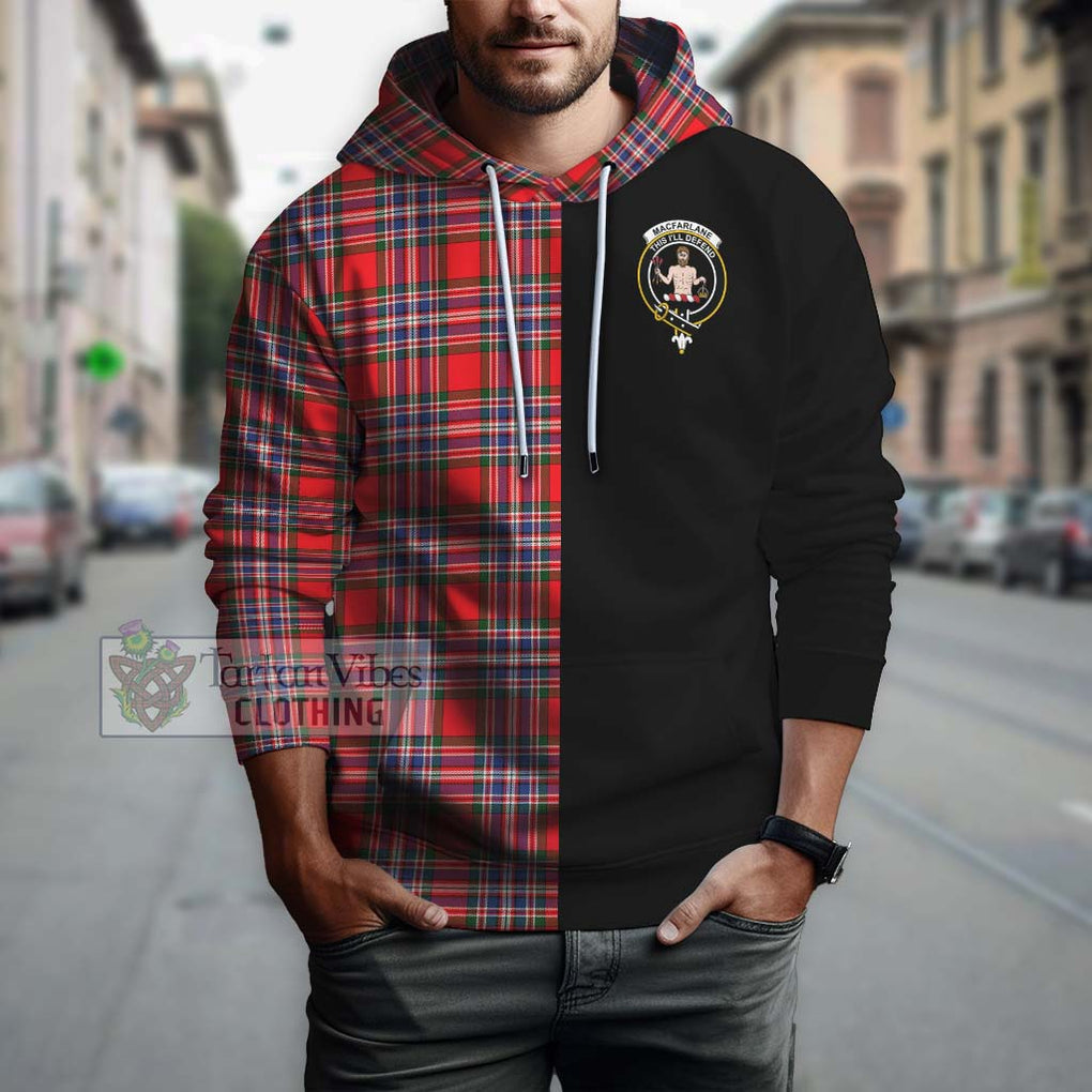 MacFarlane (McFarlane) Tartan Hoodie with Family Crest and Half Of Me Style Zip Hoodie - Tartanvibesclothing Shop