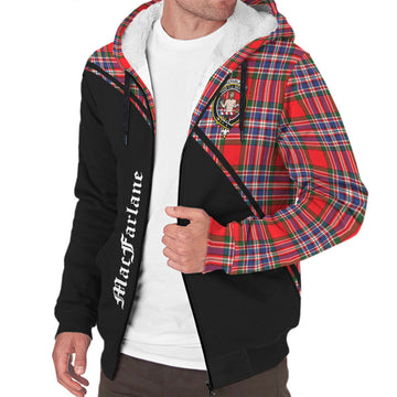 MacFarlane (McFarlane) Tartan Sherpa Hoodie with Family Crest Curve Style