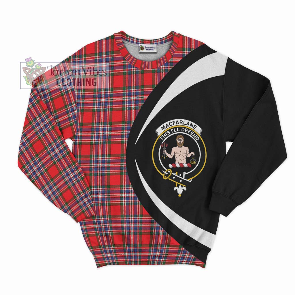 MacFarlane (McFarlane) Tartan Sweatshirt with Family Crest Circle Style Unisex - Tartan Vibes Clothing