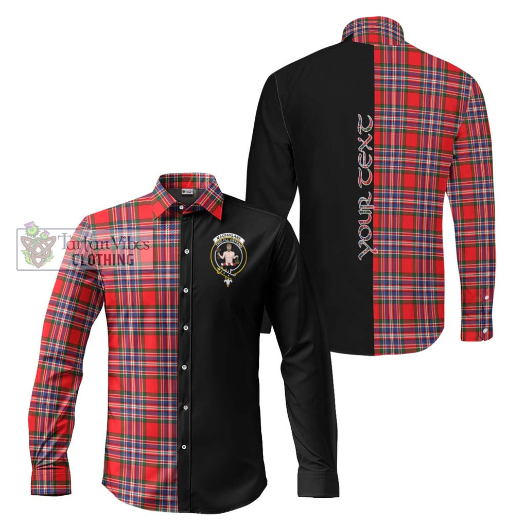 MacFarlane (McFarlane) Tartan Long Sleeve Button Shirt with Family Crest and Half Of Me Style Men's Shirt S - Tartanvibesclothing Shop