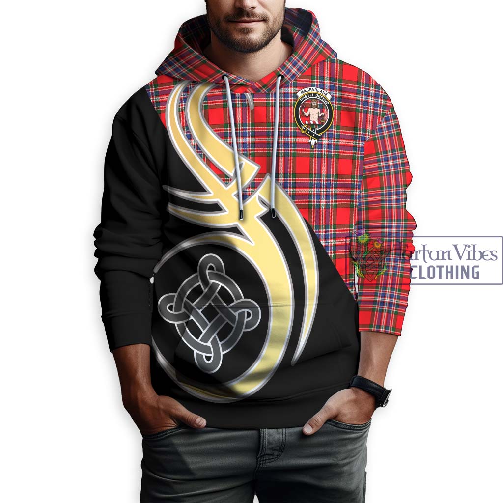 MacFarlane (McFarlane) Tartan Hoodie with Family Crest and Celtic Symbol Style Zip Hoodie - Tartan Vibes Clothing