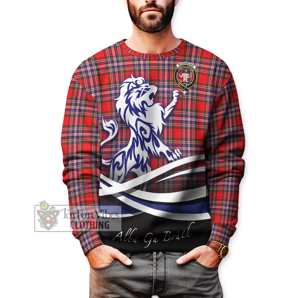 MacFarlane (McFarlane) Tartan Sweatshirt with Alba Gu Brath Regal Lion Emblem Unisex - Tartanvibesclothing Shop