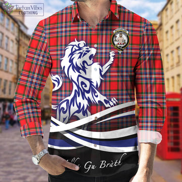 MacFarlane Modern Tartan Long Sleeve Button Up Shirt with Alba Gu Brath Regal Lion Emblem