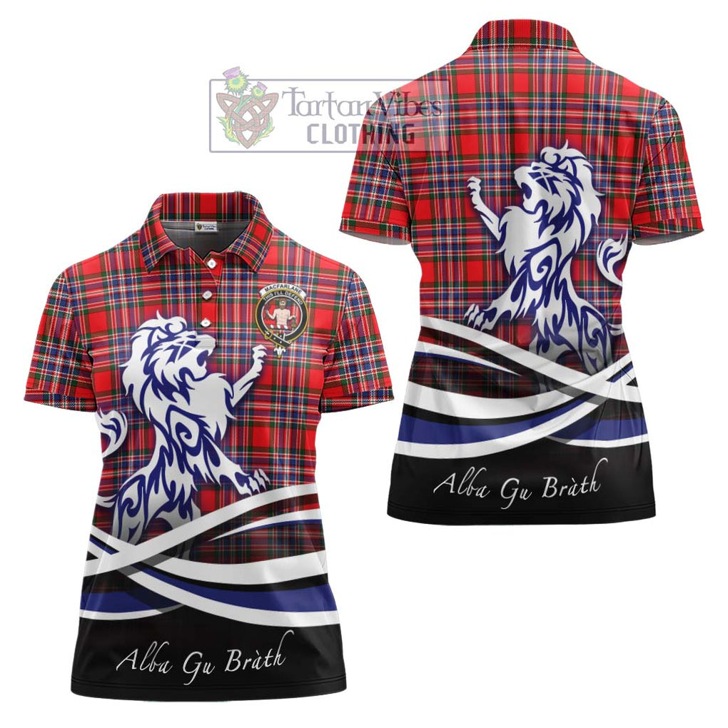 MacFarlane (McFarlane) Tartan Women's Polo Shirt with Alba Gu Brath Regal Lion Emblem Women - Tartanvibesclothing Shop