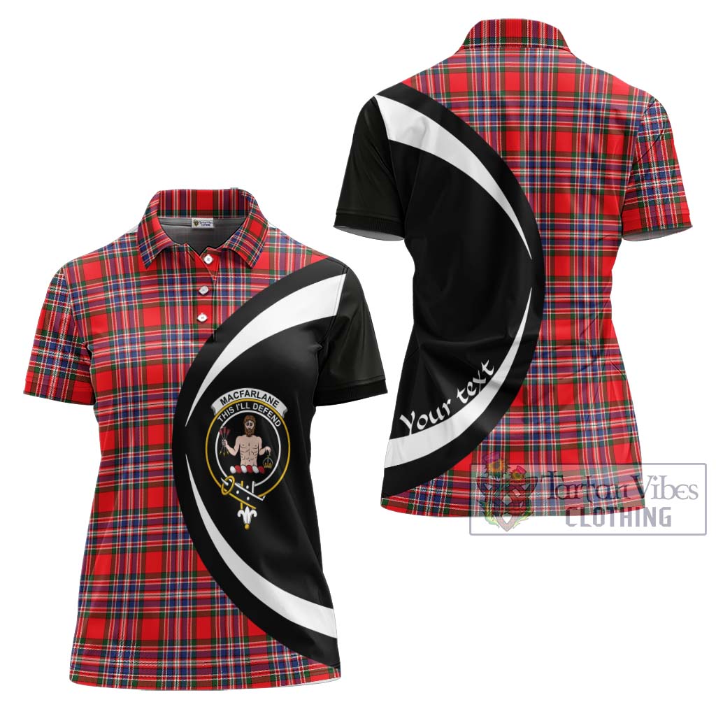 MacFarlane (McFarlane) Tartan Women's Polo Shirt with Family Crest Circle Style Women - Tartan Vibes Clothing