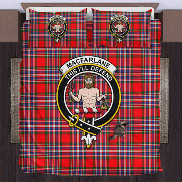 MacFarlane Modern Tartan Bedding Set with Family Crest