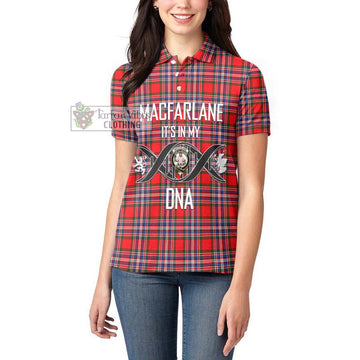 MacFarlane (McFarlane) Tartan Women's Polo Shirt with Family Crest DNA In Me Style Women - Tartanvibesclothing Shop