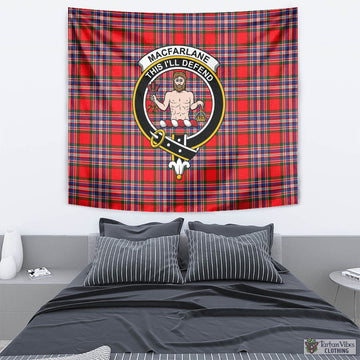 MacFarlane (McFarlane) Tartan Tapestry Wall Hanging and Home Decor for Room with Family Crest