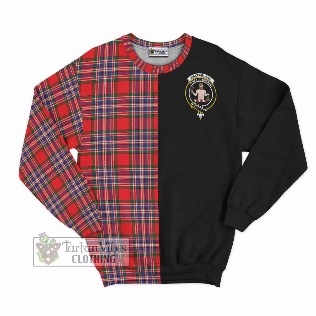 MacFarlane (McFarlane) Tartan Sweatshirt with Family Crest and Half Of Me Style - Tartanvibesclothing Shop
