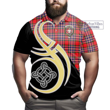 MacFarlane (McFarlane) Tartan Polo Shirt with Family Crest and Celtic Symbol Style