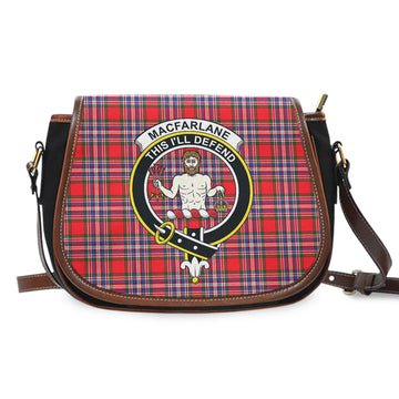 MacFarlane Modern Tartan Saddle Bag with Family Crest