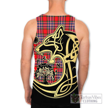 MacFarlane (McFarlane) Tartan Men's Tank Top with Family Crest Celtic Wolf Style