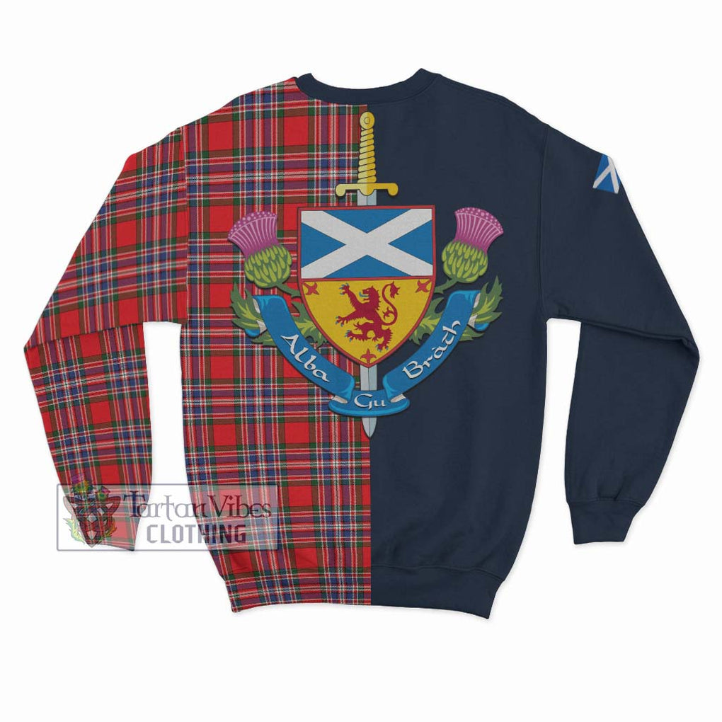Tartan Vibes Clothing MacFarlane Modern Tartan Sweatshirt with Scottish Lion Royal Arm Half Style