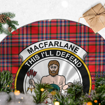 MacFarlane (McFarlane) Tartan Christmas Tree Skirt with Family Crest