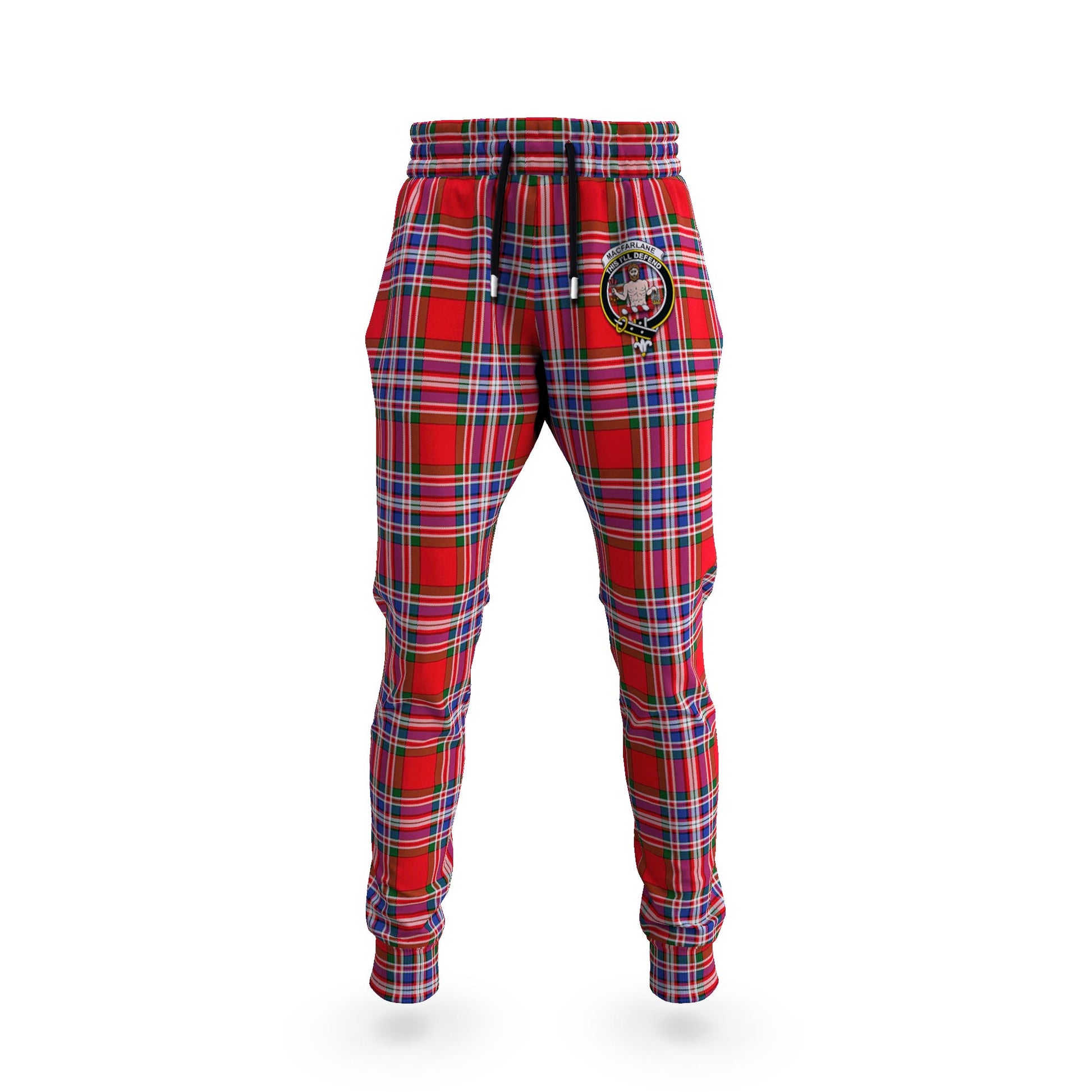 MacFarlane Modern Tartan Joggers Pants with Family Crest - Tartanvibesclothing